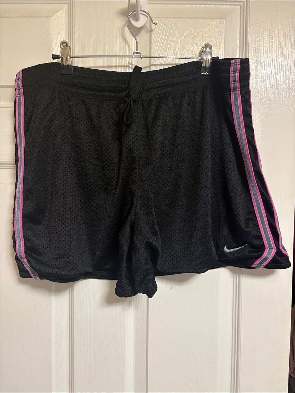 Nike Black Athletic Shorts with Pink Side Stripes